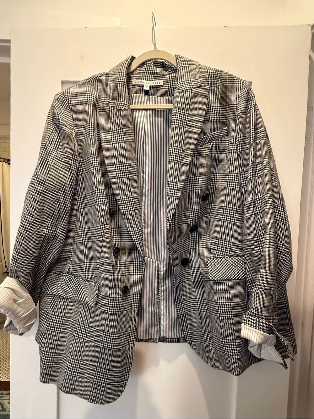 Veronica Beard Bexley Dickey Jacket in Navy Multi